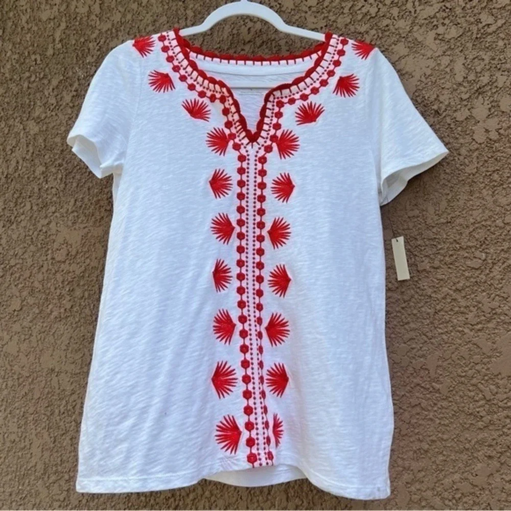 Bundle of 2 Umgee Shirts Talbots Top Womens Size Small Lot Bohemian Embroidered - Picture 10 of 17